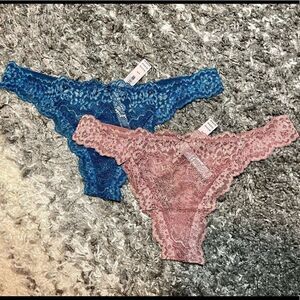 NWT Victoria’s Secret Dream Angels Corded Thong Panties 2-Pack Bundle